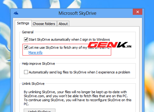 Truy cập dữ liệu từ xa th&ocirc;ng qua SkyDrive Fetch 2