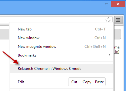 Sửa lỗi kh&ocirc;ng về được chế độ Modern UI cho Google Chrome tr&ecirc;n Windows 8 1