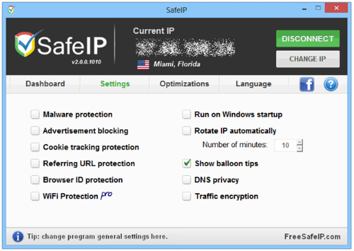 Ẩn IP và duyệt Web ẩn danh với SafeIP 2