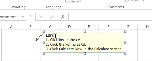 Thêm chú thích vào bảng tính trên Excel 2013 5