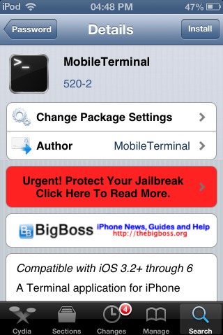 Hướng dẫn cài đặt giao thức SSH và thay đổi mật khẩu mặc định trên iOS 2