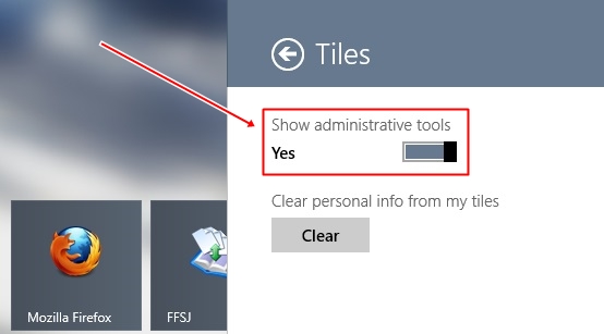 Hiển thị toàn bộ công cụ Windows Administrative vào Startscreen Windows 8 5