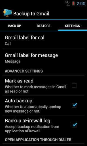 Sao lưu và phục hồi danh sách cuộc gọi, SMS vào tài khoản Gmail 2