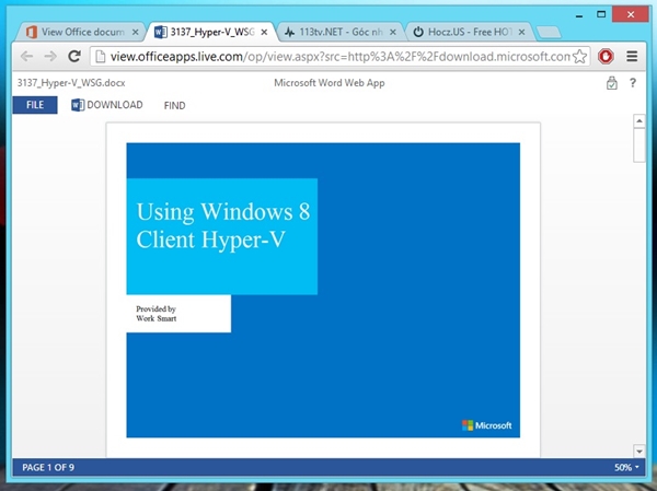 Xem các tài liệu Office trực tuyến thông qua dịch vụ của Microsoft 5
