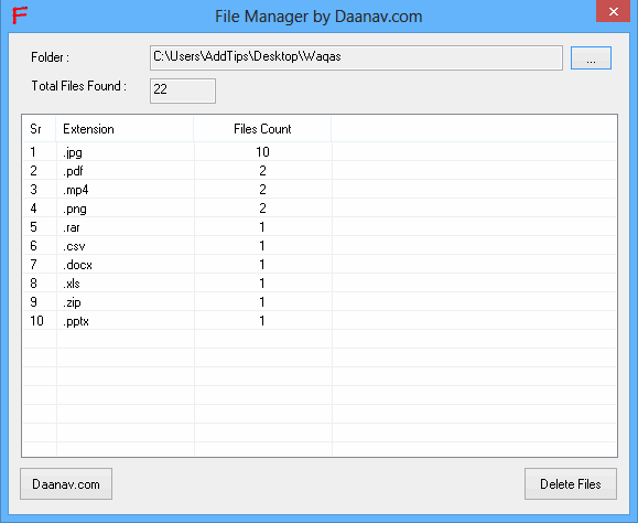 Dễ d&agrave;ng t&igrave;m v&agrave; xo&aacute; tất cả file c&ugrave;ng đu&ocirc;i mở rộng với Daanav File Manager 2