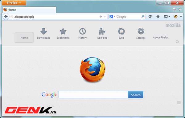 Truy cập nhanh các trình điều khiển Firefox tại Start Page trong cùng một tab 1