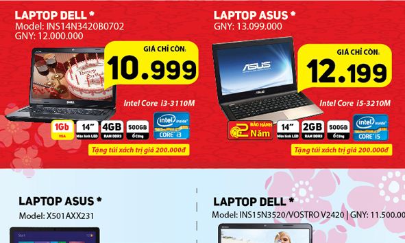 Giảm giá “khủng”, laptop ở siêu thị điện máy vẫn bán đắt hơn đại lý 1