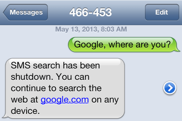 Google chính thức "khai tử" dịch vụ tìm kiếm qua SMS 3