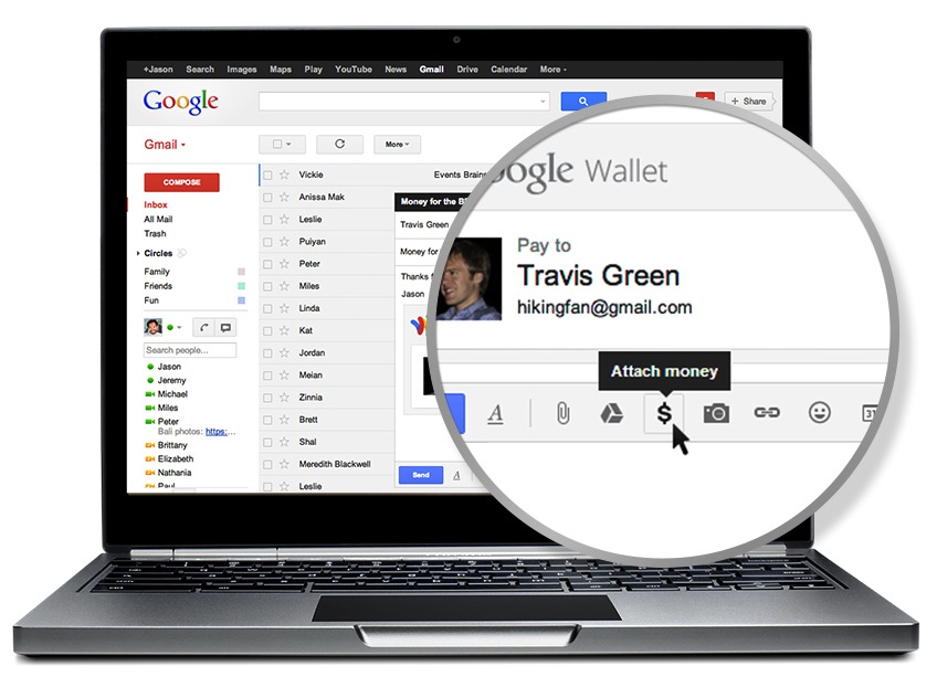 Gmail: Người dùng có thể đính kèm... tiền trong email 1