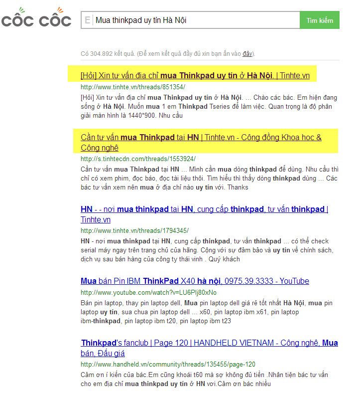 Đánh giá trang tìm kiếm CocCoc.vn 2