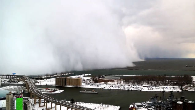 Holy mother of God, check out the giant snow wall swallowing Buffalo