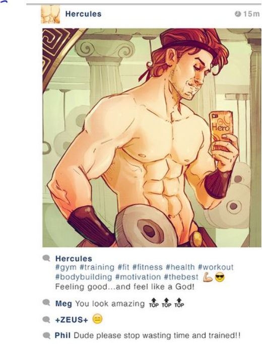 Hercules khoe cơ bắp.