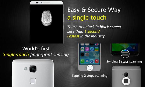 So sánh cảm biến vân tay giữa Ascend Mate 7, iPhone và Samsung Galaxy.