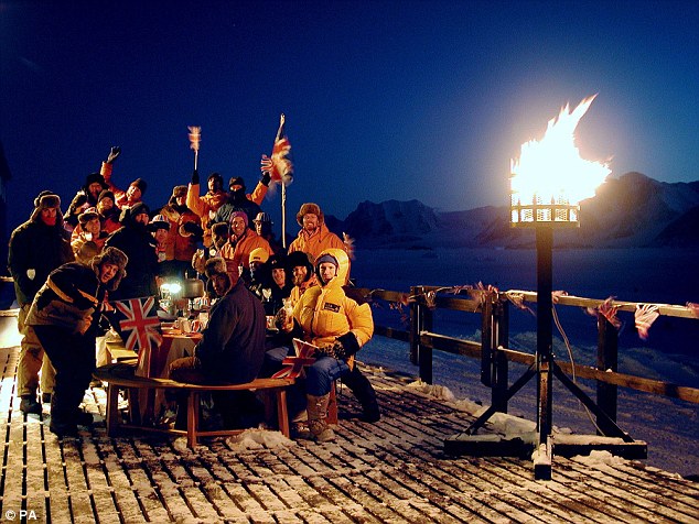 Outdoor meals are not a common feature during life in the Antarctic, but during the Golden Jubilee staff at Rothera research station on Adelaide Island enjoyed a street party at temperatures of -20°C (-4°C)