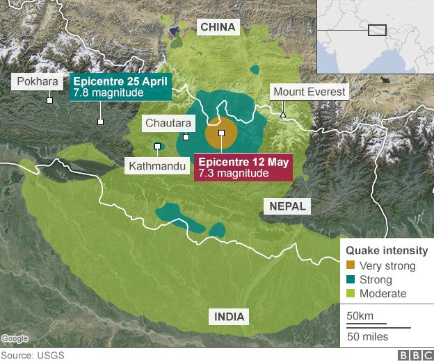 Ngày hôm qua (12/5), một trận động đất mạnh khác lại xảy ra ở Nepal.