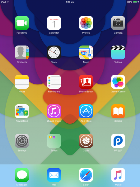 iOS 8.4 sau khi jailbreak.