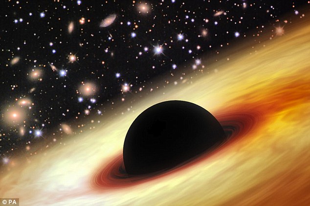 An international team of scientists has discovered a supermassive black hole (shown in the artists impression above) at the centre of a distant quasar - an intensely powerful galactic radiation source