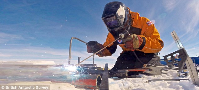 Workers, like the mechanic welding in the field in West Antarctica above, will have to work in some of the most inhospitable places in the planet. Their jobs will take them to some of the most remote locations in the world