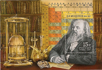 Bảng tuần hoàn các nguyên tố hóa học của Mendeleev.