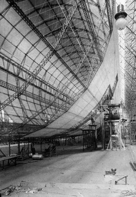 Cấu tạo khung cứng của một chiếc Zeppelin.