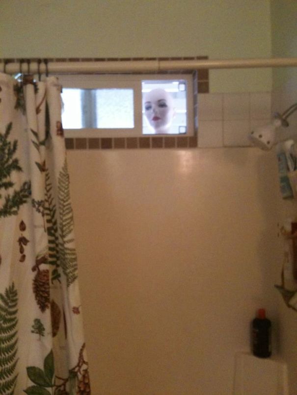 Peeping Tom Mannequin. (good Thing They Were In The Shower When They Peed Themselves)