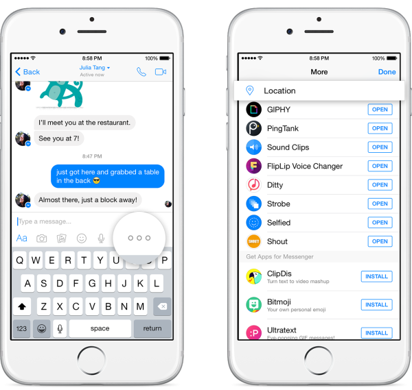 Messenger chia sẻ vị trí