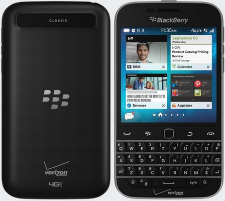 Hình ảnh phiên bản BlackBerry Classic không có camera được cung cấp thông qua Verizon.