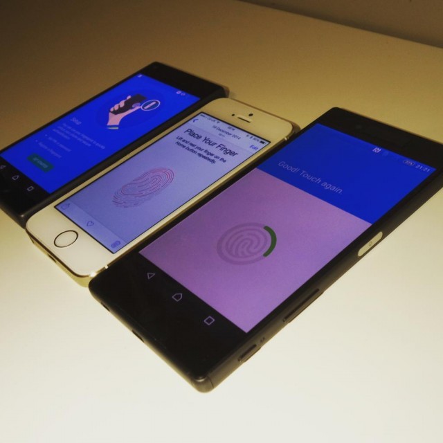 Sony Xperia Z5 and Z5 Compact pictured through leak showcasing fingerprint scanner