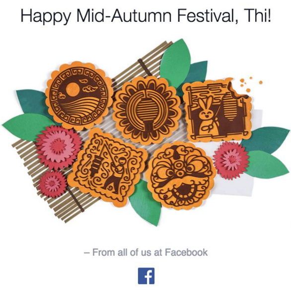 
H&igrave;nh ảnh b&aacute;nh nướng c&ugrave;ng lời ch&uacute;c từ Facebook.
