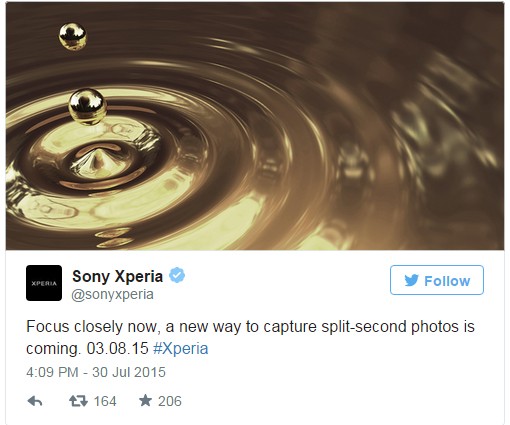Đoạn tweet của Sony hé lộ về mẫu smartphone mới. Ảnh: Twitter.
