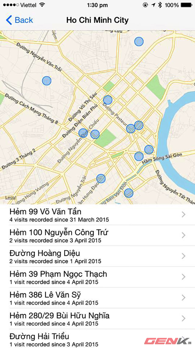 Bấm v&agrave;o từng địa điểm để xem nhiều th&ocirc;ng tin hơn