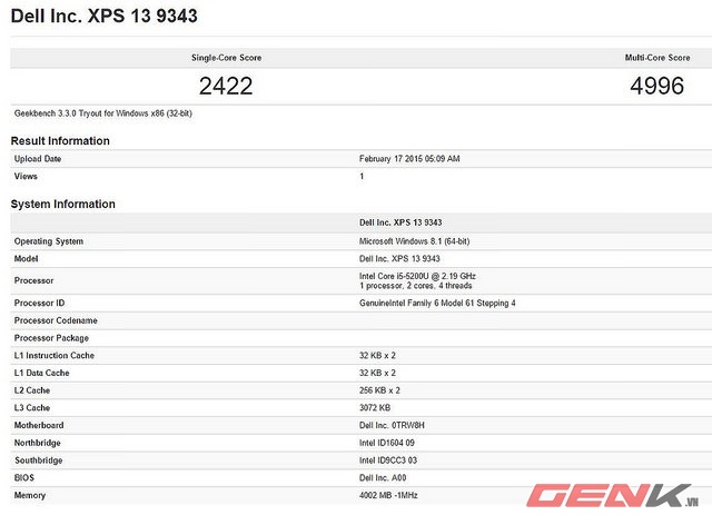 Con chip Broadwell i5-5200U 2.2Ghz ...