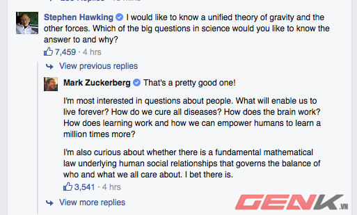 Stephen Hawking ít khi hoạt động trên Facebook nhưng lần này là 1 ngoại lệ.