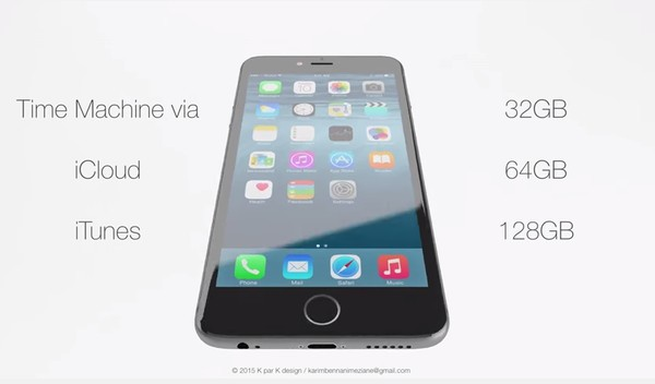 Trong bản thiết kế, iPhone 6S có phiên bản bộ nhớ trong tối thiểu 32GB.