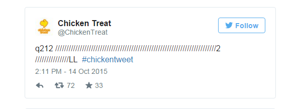  Tất nhiên chú gà chưa thể đánh được hashtag #ChickenTweet và vẫn phải có người gõ hộ. 
