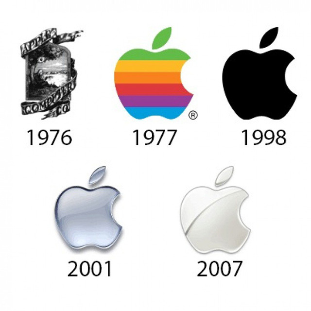 Logo Apple với hoạ tiết 3D như bây giờ