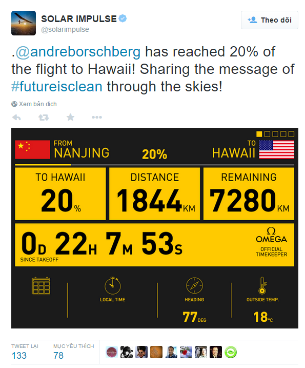 Hãy cùng đếm ngược thời khắc chiếc máy bay hoàn thành hàng trình của mình trên đảo Hawaii.