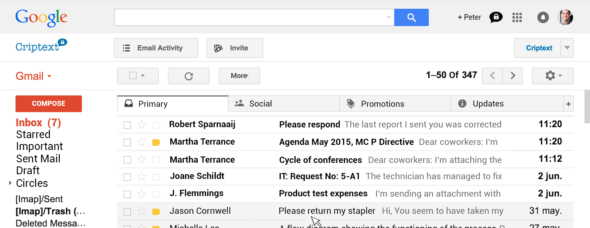 Giao diện hộp thư với thao tác “triệu hồi” email đầy mới mẻ.