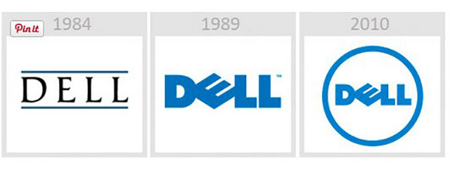 Logo Dell rất ít đổi thay theo thời gian