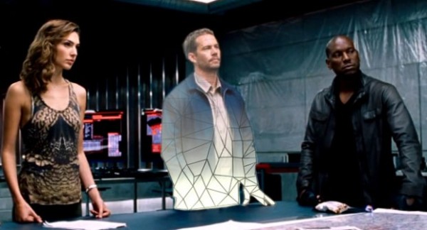 Một cảnh quay mà Paul Walker được ghép vào sử dụng CGI.