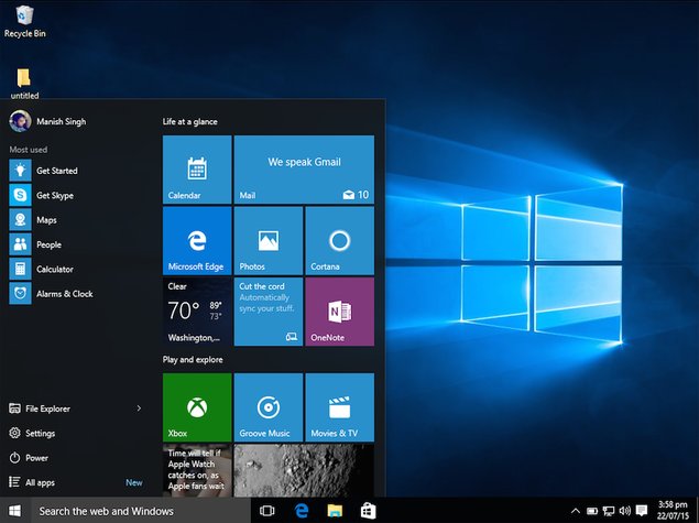 Windows 10 đã đem menu Start trở lại và lợi hại hơn xưa