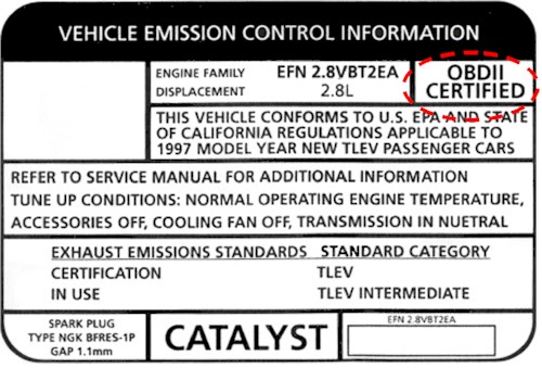  Những chiếc xe được OBD2 công nhận là đạt tiểu chuẩn về khí thải. 