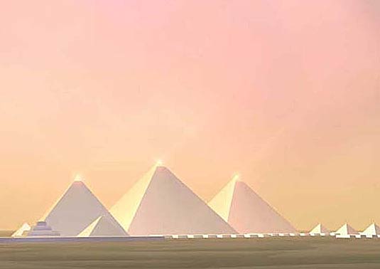 Các kim tự tháp nguyên bản có thể phản chiếu ánh sáng mặt trời