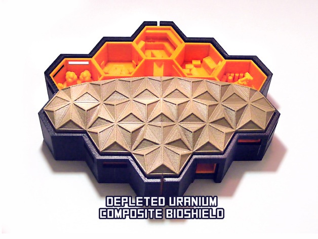  Mô hình căn cứ dạng tổ ong QueenB xây bằng vật liệu composite và được bảo vệ khỏi bức xạ bằng uranium nghèo 