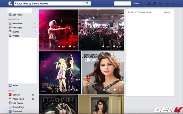Cô ca sĩ xinh đẹp Selena Gomez thì like những bức ảnh này