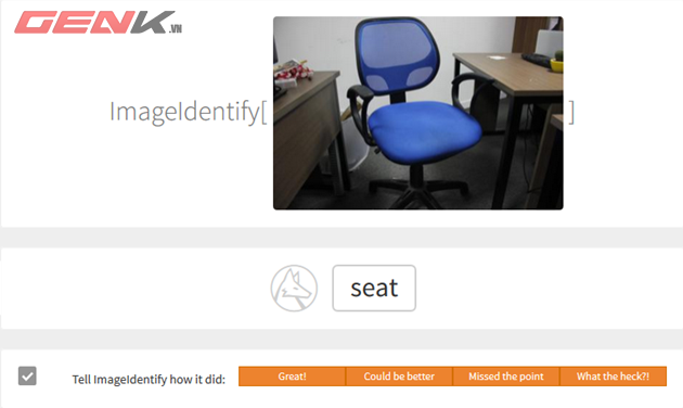 Một chút hi vọng lóe lên khi Image Identify chỉ ra đây là chiếc ghế ngồi (seat)