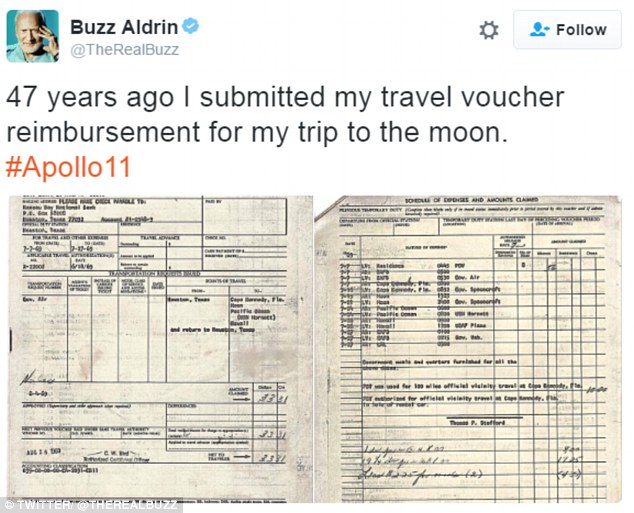  Hóa đơn công tác phí của Buzz Aldrin. 