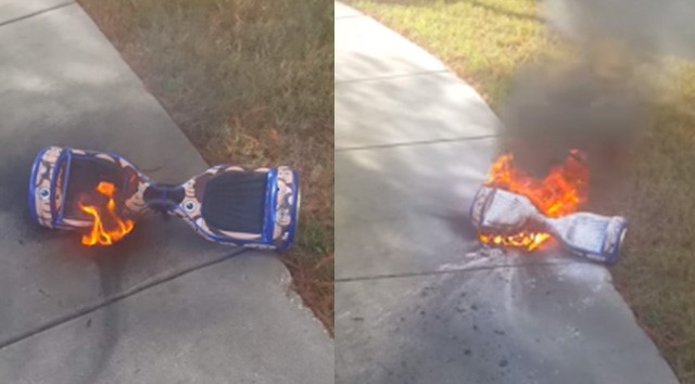  Hoverboard của Timothy Cade từ Florida phát nổ dù không cắm sạc. Ảnh: CNET. 