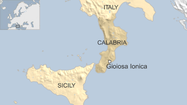  Vị trí thành phố Gioiosa Ionica trên bản đồ. Ảnh: BBC. 