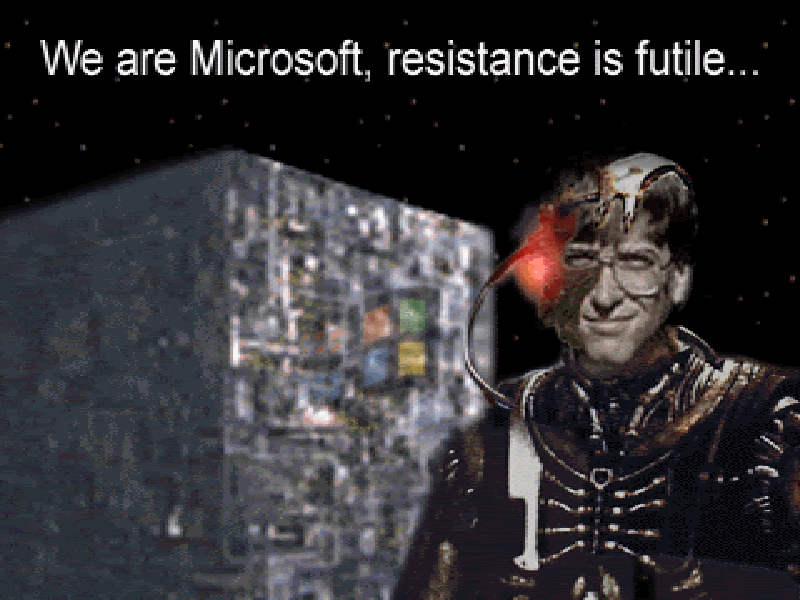  Hình ảnh biểu tượng cho sức mạnh hủy diệt của Bill Gates và Microsoft từng rất phổ biến những năm 90 